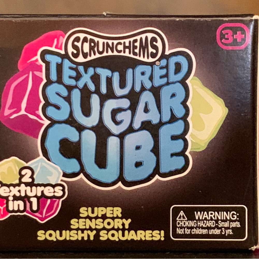 Textured Sugar Cube Kids Toy - Blue and Pink squishy